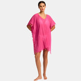 Seafolly Amnesia Kaftan In Hot Pink
