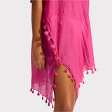 Seafolly Amnesia Kaftan In Hot Pink