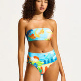 Seafolly Aquarius Bandeau Bikini Top In Turquoise