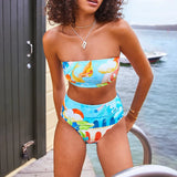 Seafolly Aquarius High Waisted Bikini Bottom In Turquoise
