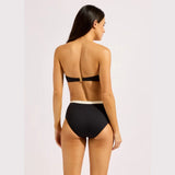 Seafolly Bandwave High Waist Bikini Bottom In Black