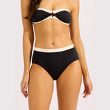 Seafolly Bandwave High Waist Bikini Bottom In Black