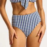 Seafolly Bella High Waisted Bikini Bottom in Ultramarine