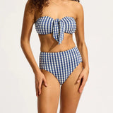 Seafolly Bella High Waisted Bikini Bottom in Ultramarine