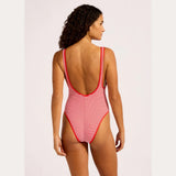 Seafolly Clubhouse Retro One Piece Swimsuit In Flame
