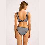 Seafolly Clubhouse Zip Front Tank Bikini Top In True Navy