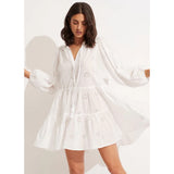 Seafolly Embroidery Tiered Dress In White