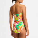 Seafolly Wonderland DD Drawstring Bandeau Swimsuit in Fuchsia Rose