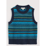 Seasalt Annik Fair Isle Vest In Modernist Cyan Multi