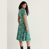 Seasalt April Short Sleeve Dress In Floral Dark Stem
