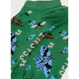 Seasalt Arty Trainer Socks In Wing Flower Bright Green