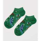 Seasalt Arty Trainer Socks In Wing Flower Bright Green