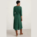 Seasalt Carwynnen Three Quarter Sleeve Dress Ditsy Silhouette Island