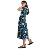 Seasalt Chateaux Half Sleeve Maxi Dress In Lamorna Bloom Maritime