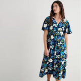 Seasalt Chateaux Half Sleeve Maxi Dress In Lamorna Bloom Maritime