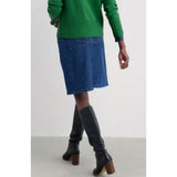 Seasalt Dovetail A-Line Skirt In Mid Wash Tide