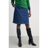 Seasalt Dovetail A-Line Skirt In Mid Wash Tide