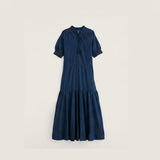 Seasalt Feather Star Tiered Dress In Indigo