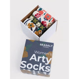 Seasalt Gift Box of 4 Women's Floral Arty Socks - Astrantia Mix