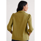 Seasalt Hope Cottage Organic Cotton Check Blouse In Fennel