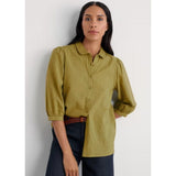 Seasalt Hope Cottage Organic Cotton Check Blouse In Fennel