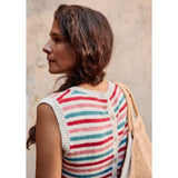 Seasalt Knavock Cotton-Linen Knitted Vest In Cornish Pink Sky Mix