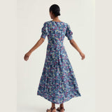 Seasalt Marsh Violet Short Sleeve Empire Line Dress In Seascape Mix