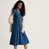 Seasalt Pier View Jersey Dress In Spot Dark Voyage