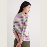 Seasalt Sailor 3/4 Sleeve Top in GOTS-Certified Organic Cotton Jersey In Cornish Fennel