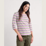 Seasalt Sailor 3/4 Sleeve Top in GOTS-Certified Organic Cotton Jersey In Cornish Fennel