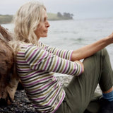 Seasalt Sailor 3/4 Sleeve Top in GOTS-Certified Organic Cotton Jersey In Cornish Fennel