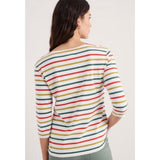 Seasalt Sailor 3/4 Sleeve Top In Orange Coral