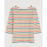 Seasalt Sailor 3/4 Sleeve Top In Orange Coral