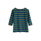 Seasalt Sailor 3/4 Sleeve Top In Tri Mini Cornish Emulsion