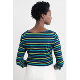 Seasalt Sailor 3/4 Sleeve Top In Tri Mini Cornish Emulsion