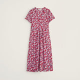 Seasalt Seed Packet Short Sleeve Midi Dress In Red