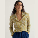 Serasalt Larissa Shirt In Inky Botanical Tansy