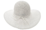 Seeberger Paper Crochet Floppy Hat in White