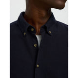 Selected 100% Cotton Button-Down Shirt In Sky Captain