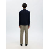 Selected 100% Merino Wool Half-Zip Jumper In Navy Blazer