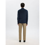 Selected Dane Knit Structure Half-Zip Jumper In Sky Captain