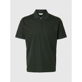 Selected Fave Zip Polo In Deep Forest