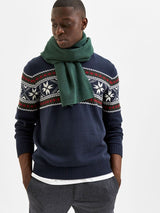 Selected Homme Snowflake Cable Knit Cable Crew Neck Christmas Jumper