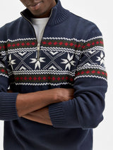 Selected Homme Snowflake Cable Knit Cable Crew Neck Christmas Jumper