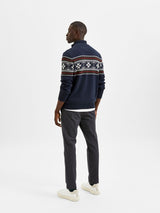 Selected Homme Snowflake Cable Knit Cable Crew Neck Christmas Jumper