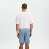Selected Linen Blend Comfort Fit Shorts In Cashmere Blue