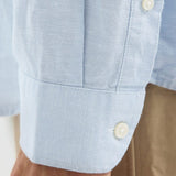 Selected Linen Blend Shirt in Dusty Blue