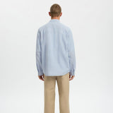 Selected Linen Blend Shirt in Dusty Blue