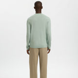 Selected Long Sleeve Pullover Merino In Aqua Gray