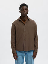 Selected Noah Regular Fit Shirt In Demitasse